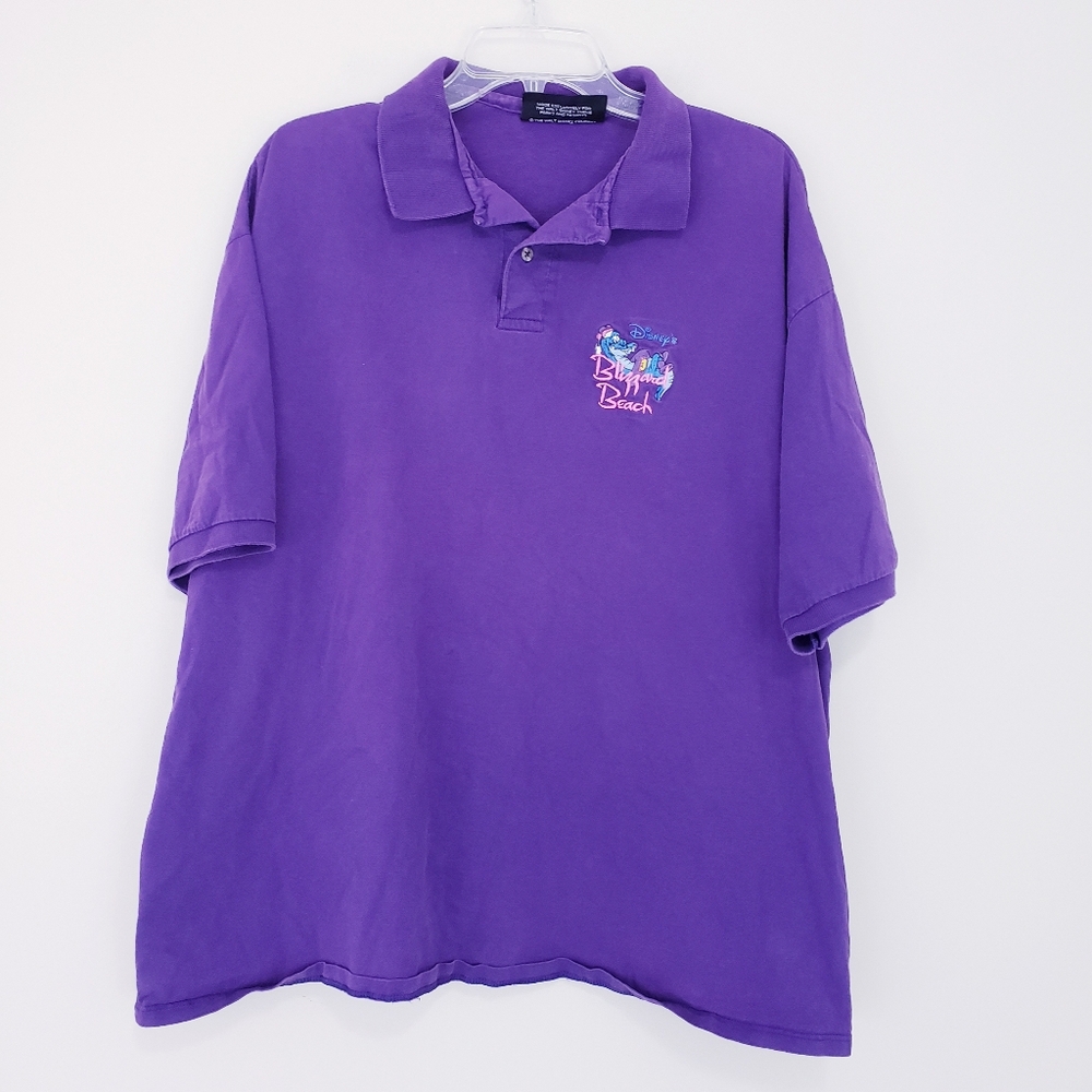 Blizzard Beach Embroidered Purple Polo Shirt Vintage 90s Size XL Disney Original